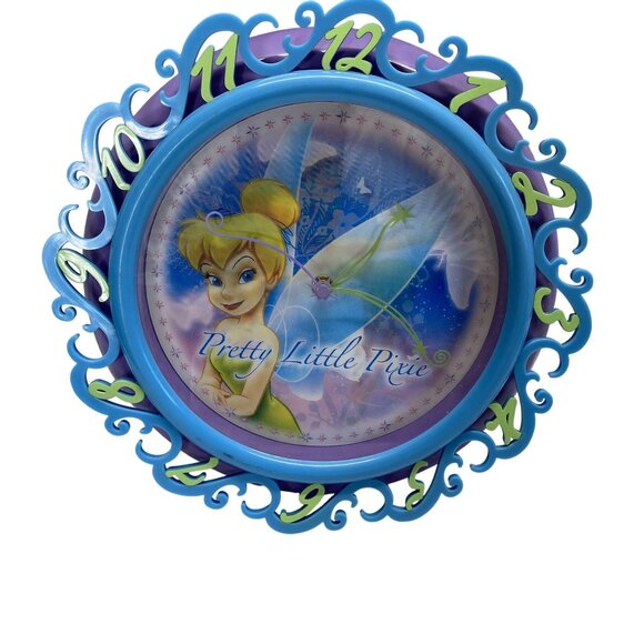Disney Tinker Bell Wall Clock "Pretty Little Pixie" & "The Magic Touch" Fairy De - Picture 1 of 6
